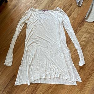 Long Sleeve Calypso Top White with Cut Outs XS